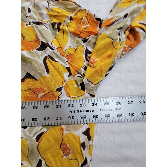 Primavera Firenze Womens Floral 3/4 Sleeve Button Down Blouse Size 3 (M/L) Italy - Picture 7 of 8